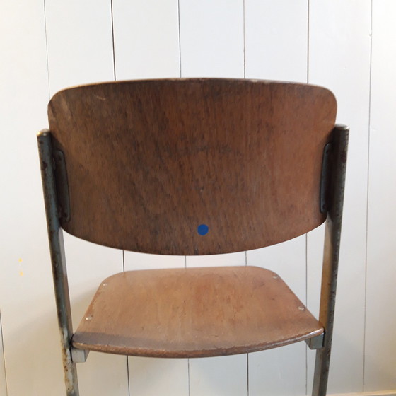 Image 1 of 4 X Vintage Schoolstoelen Van 1940