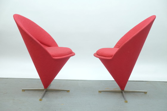 Image 1 of 2x Cone K1 Stoelen van Verner Panton voor Plus-Linje