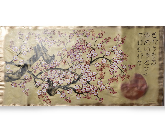 Image 1 of Ksavera -Gouden Japanse Sakura J375 - Schilderij