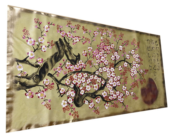 Image 1 of Ksavera -Gouden Japanse Sakura J375 - Schilderij