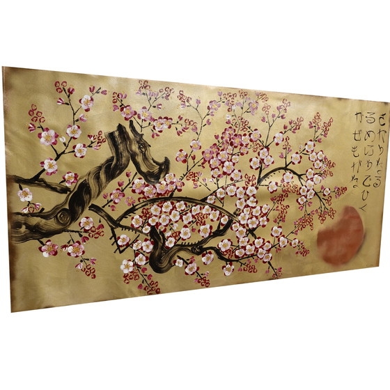 Image 1 of Ksavera -Gouden Japanse Sakura J375 - Schilderij