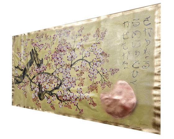 Image 1 of Ksavera -Gouden Japanse Sakura J375 - Schilderij