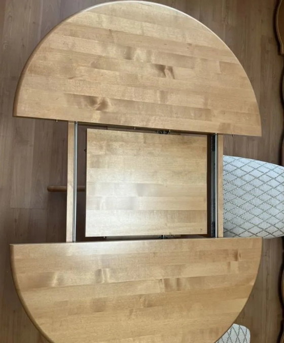 Image 1 of 4X Natuurlijk houten stoelen en tafel