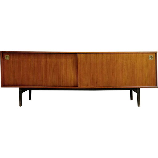 Mid-eeuwse houten schuifdeuren dressoir, Italië 1960