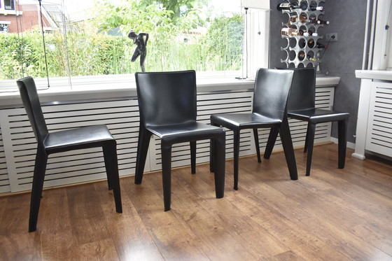 Image 1 of Exclusieve Set Zadel Leder Minotti Rodolfo Dordoni Eetkamerstoelen