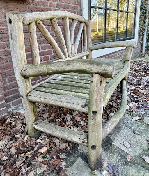 Boomstam Bankje Tuin Hout Apart