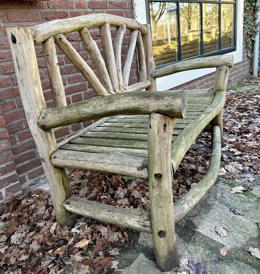 Boomstam Bankje Tuin Hout Apart