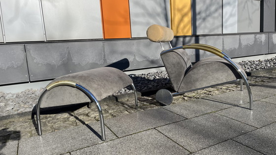 Image 1 of Cor - Design - Fauteuil Cyclus Met Kruk Alcanthara Grijs-Beige