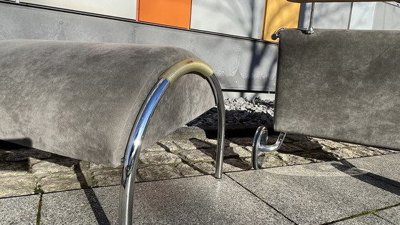 Image 1 of Cor - Design - Fauteuil Cyclus Met Kruk Alcanthara Grijs-Beige