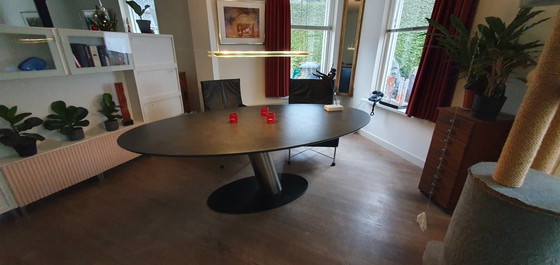 Image 1 of Eetkamertafel Libra Ovaal, 225X115 Cm, Rvs Poot, Voetplaat Zwart