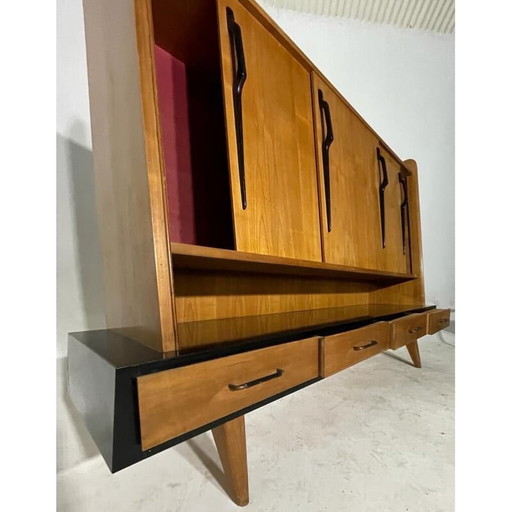 Vintage highboard in licht eikenhout van Gerard Guermonprez, 1950