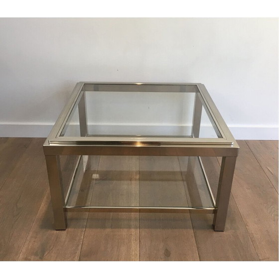 Image 1 of Paar belangrijkeVintage Chromen Sofa-onderstellen 1970