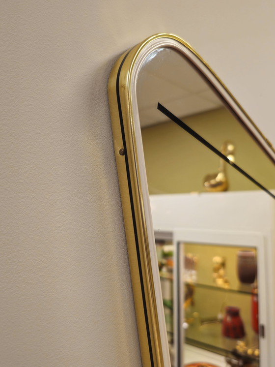 Image 1 of Vintage A-Symmetrische Spiegel Goud Messing