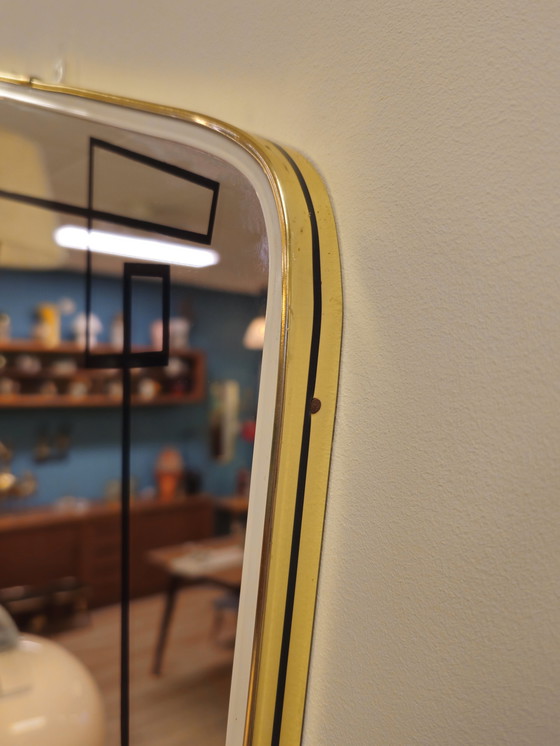 Image 1 of Vintage A-Symmetrische Spiegel Goud Messing