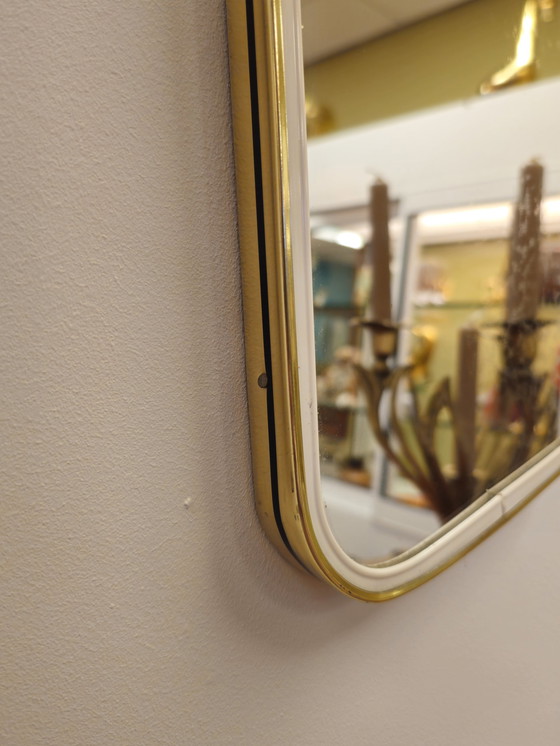 Image 1 of Vintage A-Symmetrische Spiegel Goud Messing