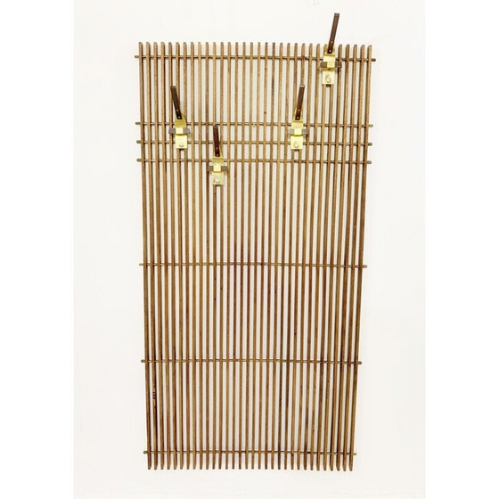 Image 1 of Vintage modulaire kapstok van gelamineerd hout en messing, Italië 1950