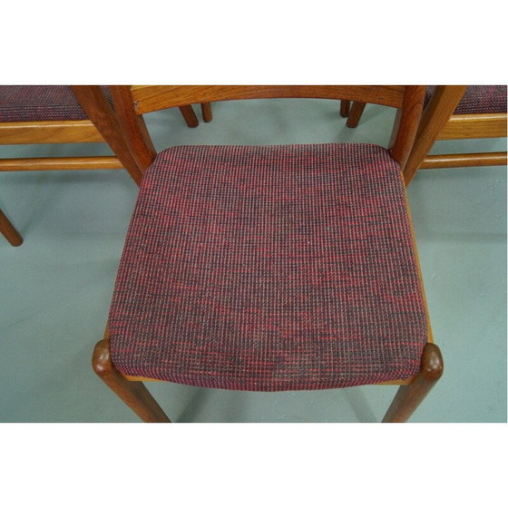 Image 1 of Set van 4 vintage teakhouten eetkamerstoelen Deens 1960