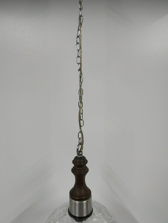 Image 1 of Vintage Jaren 60 plafondlamp bollamp (geperst glas)
