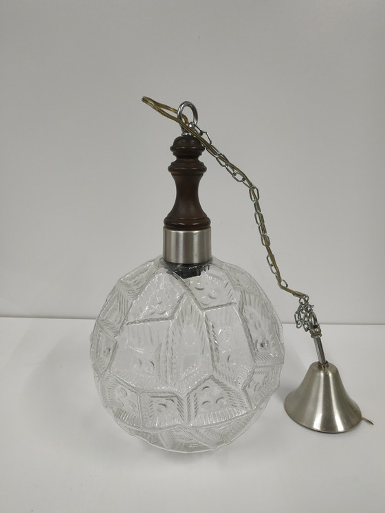 Image 1 of Vintage Jaren 60 plafondlamp bollamp (geperst glas)