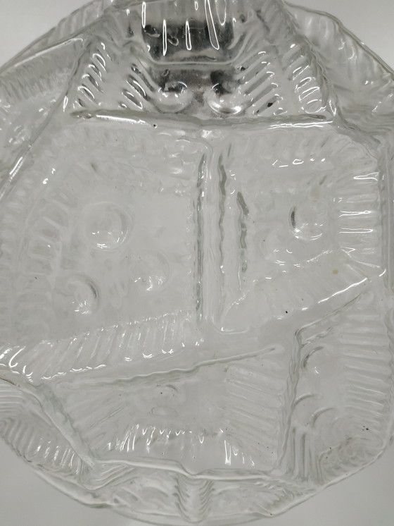 Image 1 of Vintage Jaren 60 plafondlamp bollamp (geperst glas)