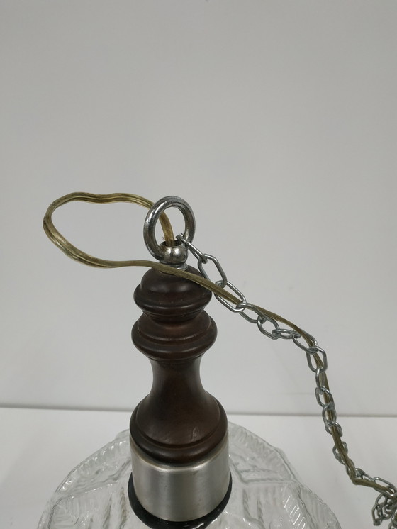 Image 1 of Vintage Jaren 60 plafondlamp bollamp (geperst glas)