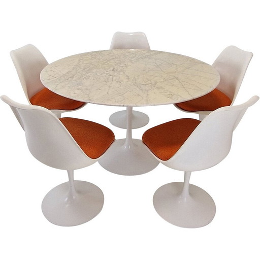 Vintage marmeren eetset van Eero Saarinen voor Knoll International, 1960