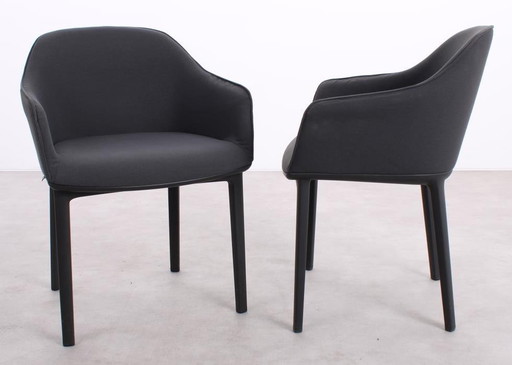 6X Vitra Softshell Stoel Antraciet