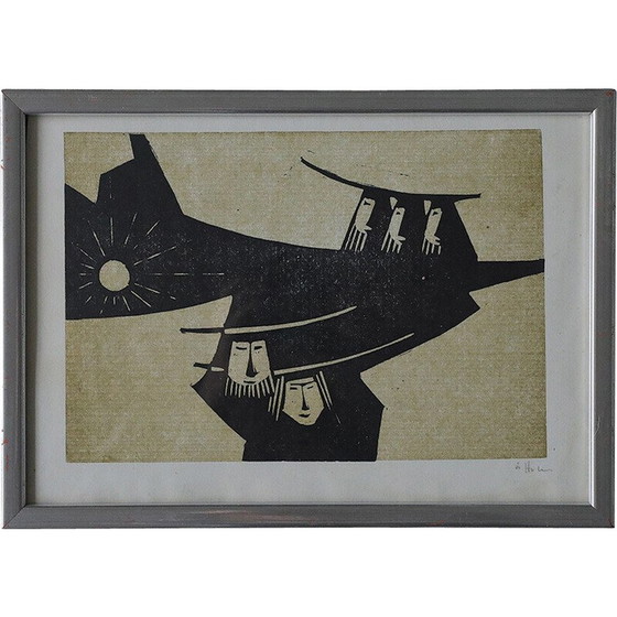 Image 1 of Vintage bijbels themaschilderij door Åke Holm, 1970