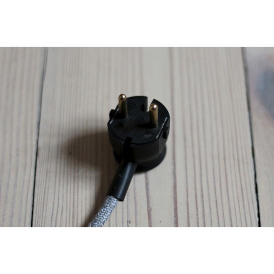 Image 1 of Vintage vloerlamp van wit glas en hout door ULUV, Tsjecho-Slowakije 1960