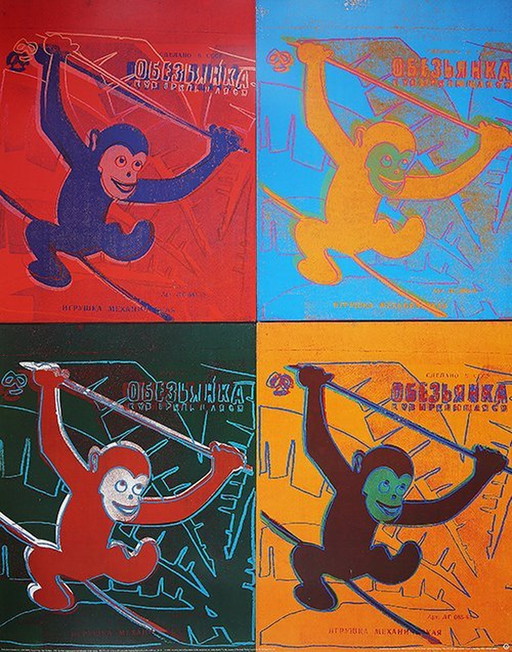 Andy Warhol ---Four Monkey,S    (Zeer Groot)