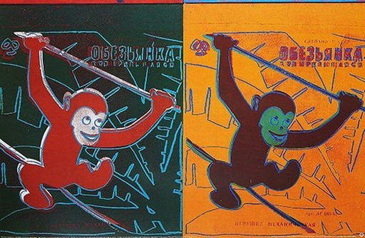 Andy Warhol ---Four Monkey,S    (Zeer Groot)