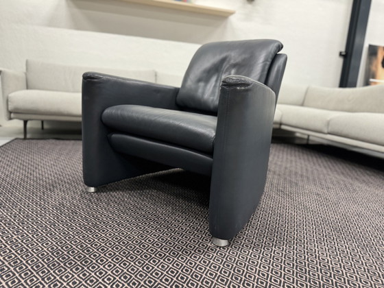 Image 1 of Leolux Fidamigo Fauteuil blauw arkadia leer