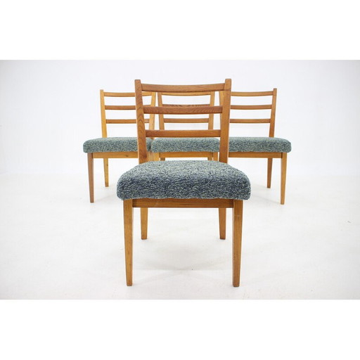 Set van 4 vintage eikenhouten eetkamerstoelen, Tsjecho-Slowakije 1960