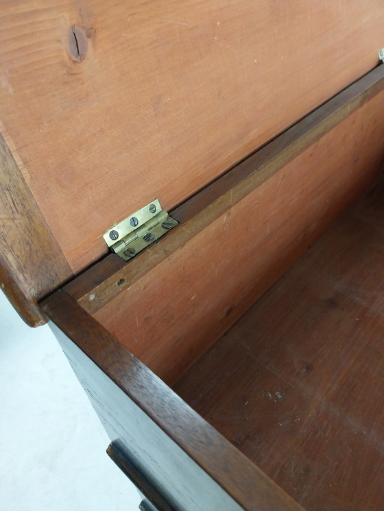 Image 1 of 1 x 19e Eeuws Bedstee/Bibliotheektrapje Met Opbergmogelijkheid