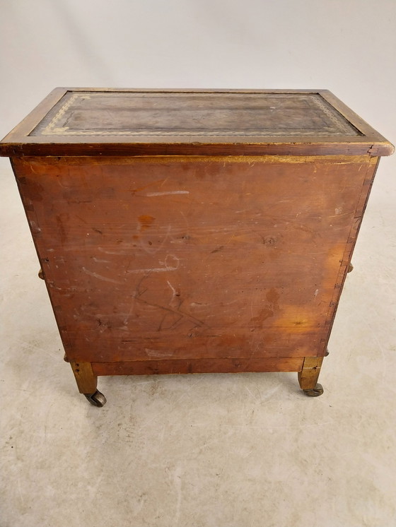 Image 1 of 1 x 19e Eeuws Bedstee/Bibliotheektrapje Met Opbergmogelijkheid