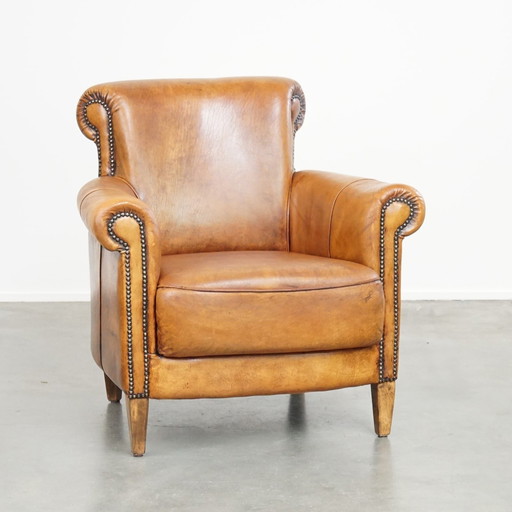 Armchair Gemaakt Van Schapenleer