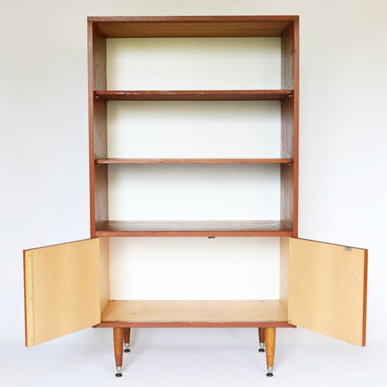 Image 1 of Vintage Teak Boekenkast Wandkast Jaren 60 Houten Kast