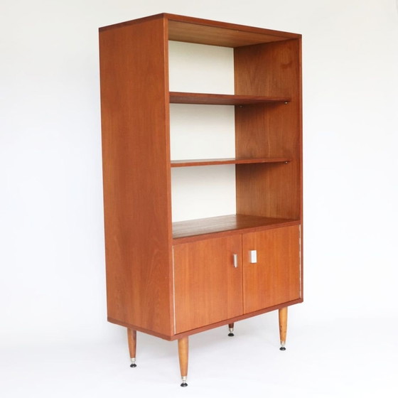 Image 1 of Vintage Teak Boekenkast Wandkast Jaren 60 Houten Kast