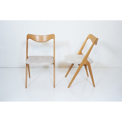 Set van 6 vintage eikenhouten stoelen van Albin Johansson and Sons, 1960