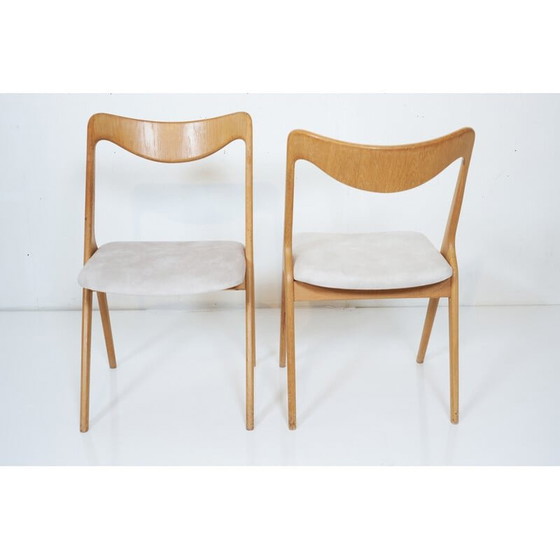 Image 1 of Set van 6 vintage eikenhouten stoelen van Albin Johansson and Sons, 1960