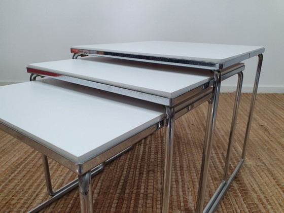 Image 1 of Nesting Tables Brabantia. Mimiset omkeerbaar blad oranje/wit