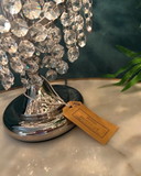 1 Tafellamp Swirl Model Vintage Kristallen Pegels Chrome Frame