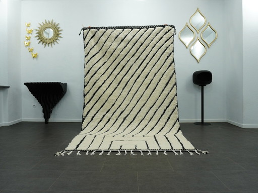 Berber Vloerkleed - 273 Cm X 154 Cm - Wit En Zwart Wol