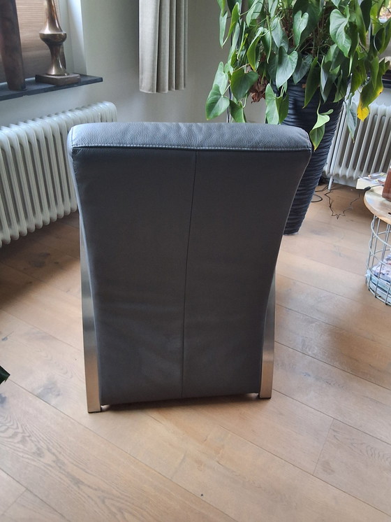 Image 1 of Leren Fauteuil Met Rvs Inhouse