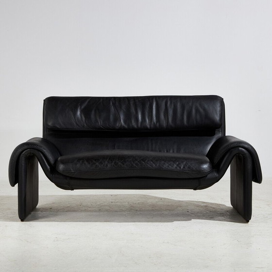 Image 1 of Vintage 2-zitsbank "Ds 2011" in leer voor De Sede, Zwitserland 1970