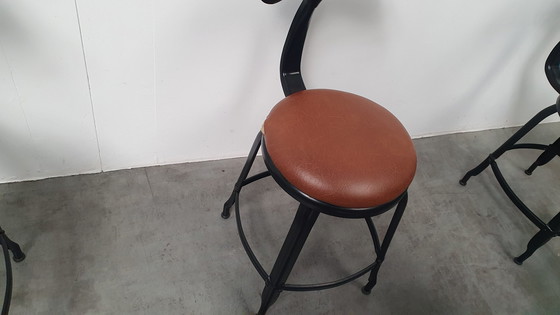 Image 1 of 6X Chaise Nicolle Franse Industriële Metalen Design Stoelen