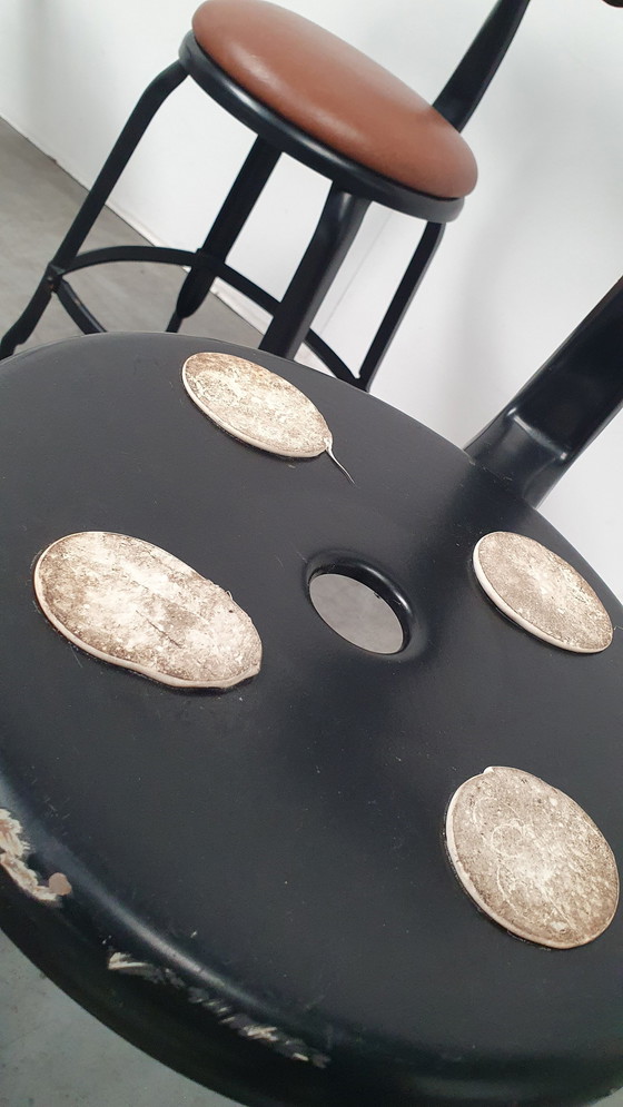 Image 1 of 6X Chaise Nicolle Franse Industriële Metalen Design Stoelen