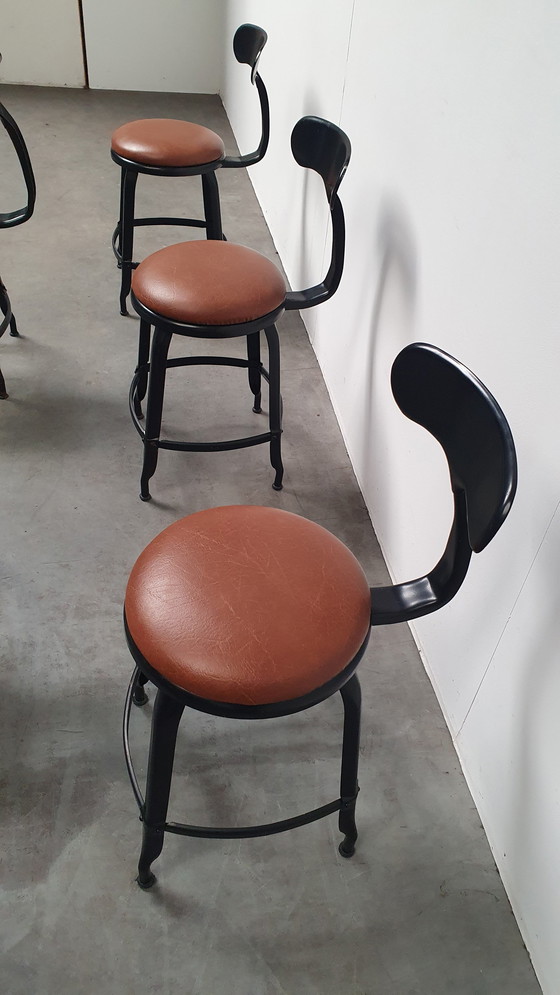 Image 1 of 6X Chaise Nicolle Franse Industriële Metalen Design Stoelen