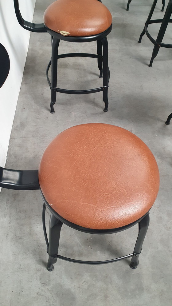 Image 1 of 6X Chaise Nicolle Franse Industriële Metalen Design Stoelen