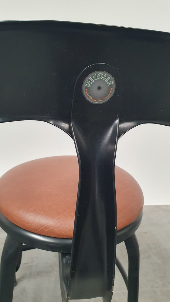 Image 1 of 6X Chaise Nicolle Franse Industriële Metalen Design Stoelen